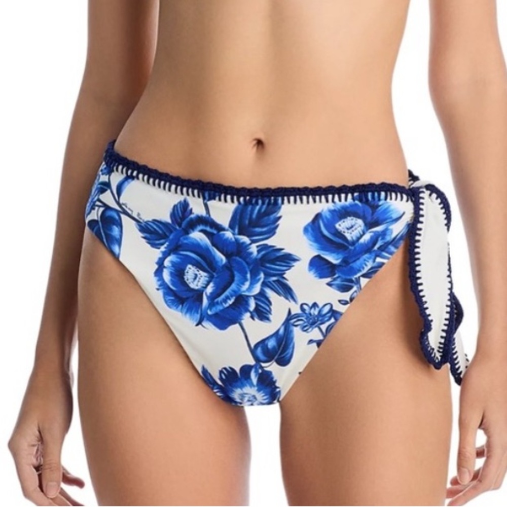 FARM Rio Blue and White Floral Bikini Bottom NWT